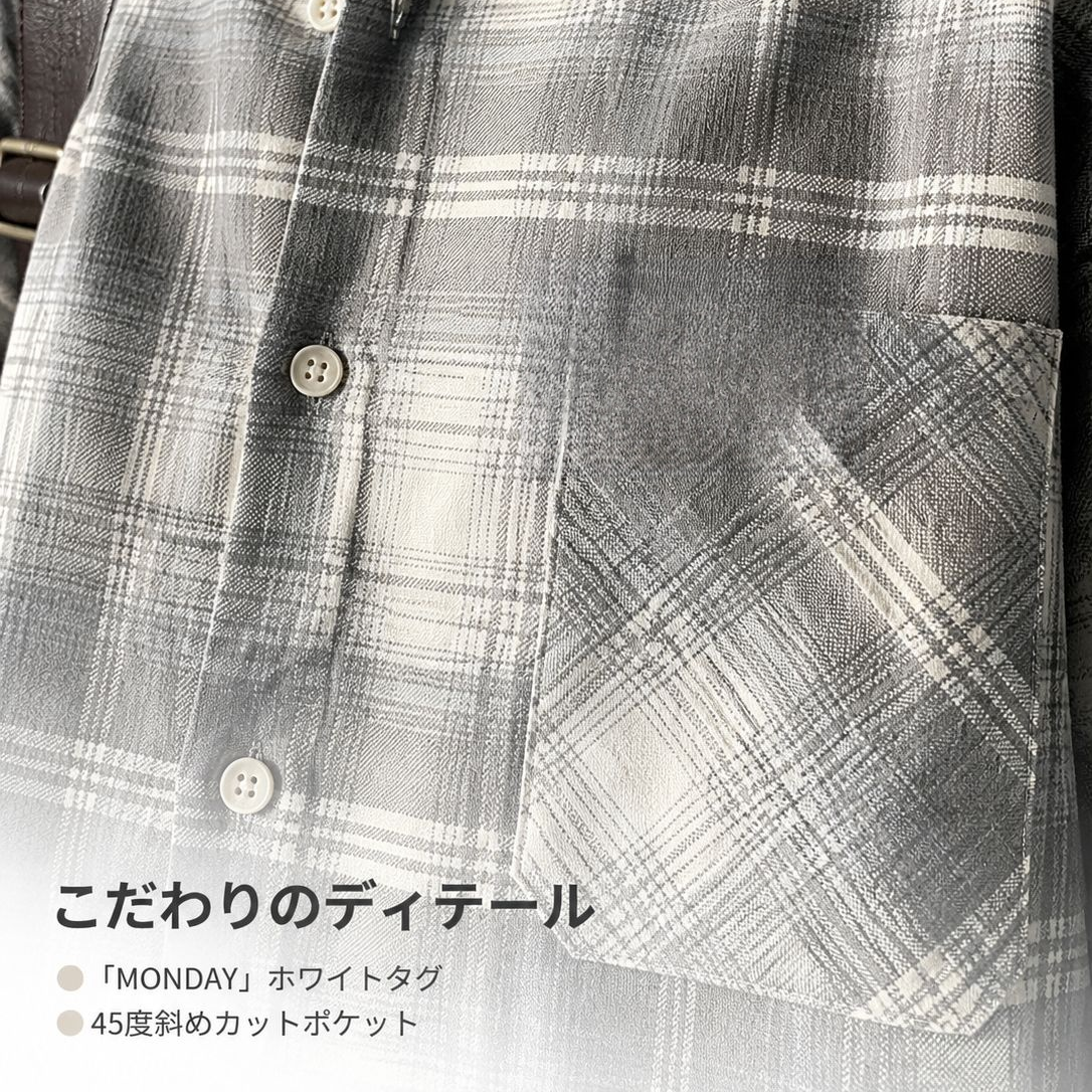 メンズゆったりカジュアル長袖シャツ