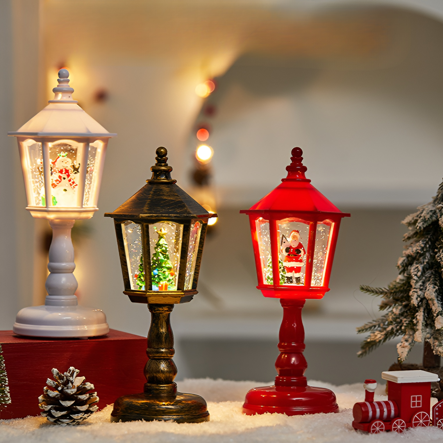 聖誕創意音樂水流燈夜燈裝飾