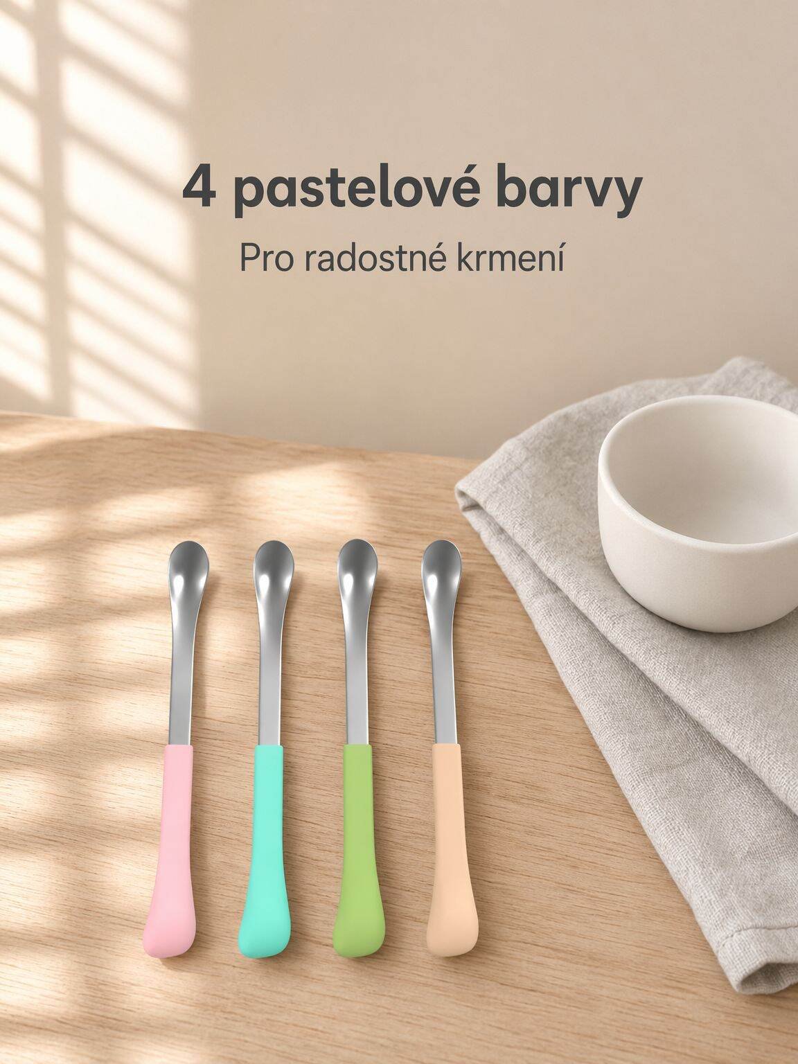 Nerezová lžička na ovocné pyré pro dětskou výživu