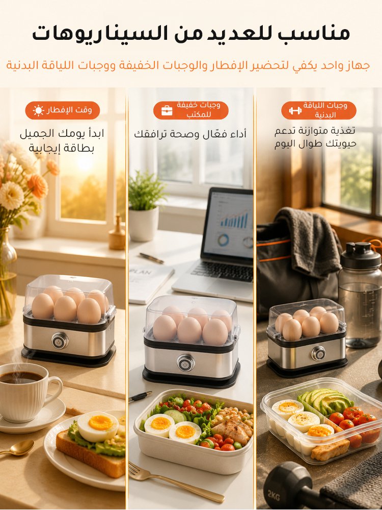جهاز طهي البيض متعدد الوظائف المصنوع من الفولاذ المقاوم للصدأ
