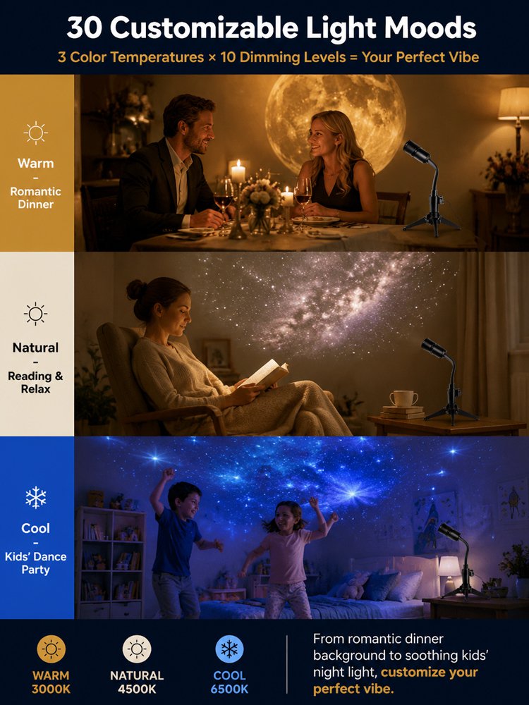 【Strolling through the Starry Sea】Universe Starry Sky Ocean Projection Lamp