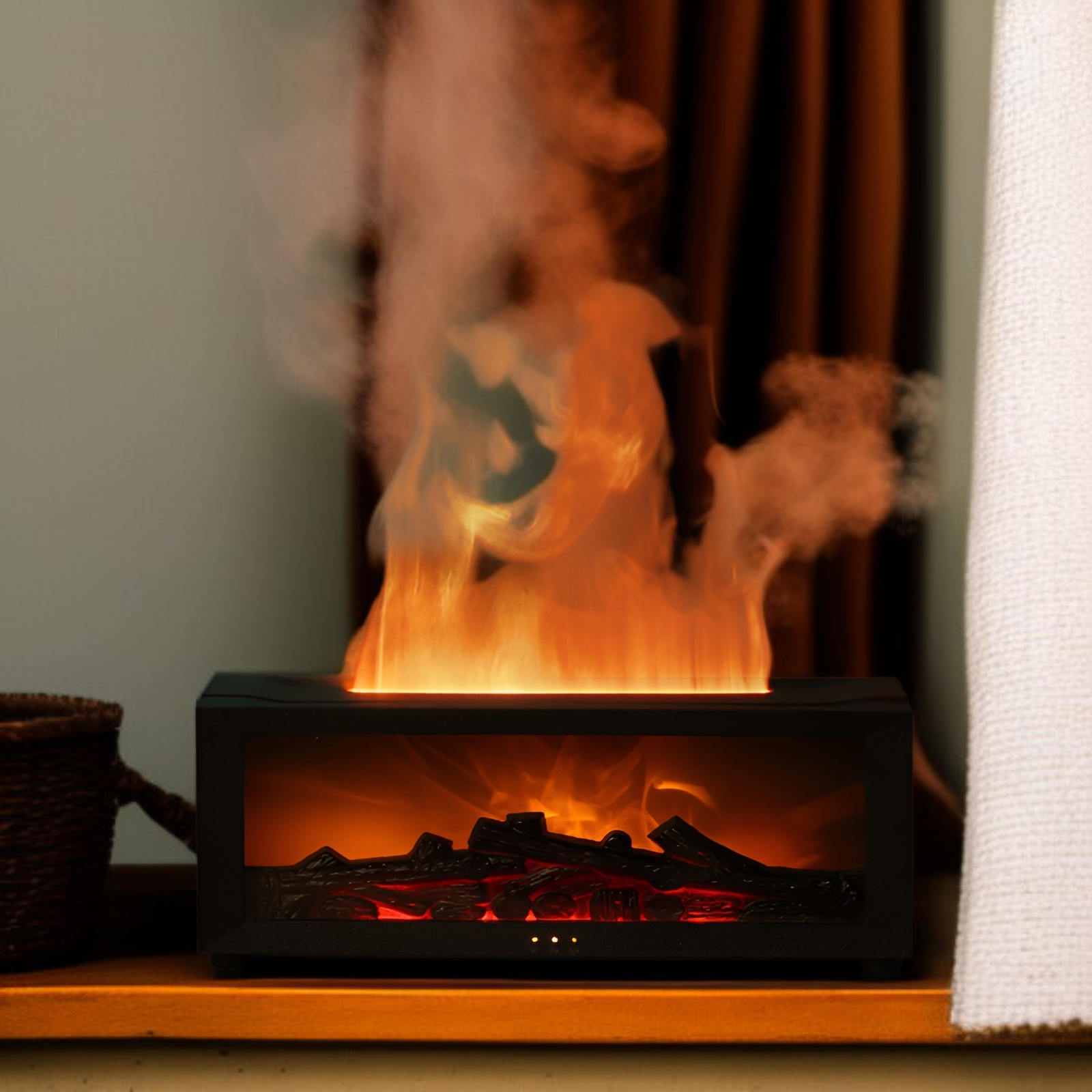 Humidificador creativo con aromaterapia de llama de chimenea de simulación genial de escritorio JMY