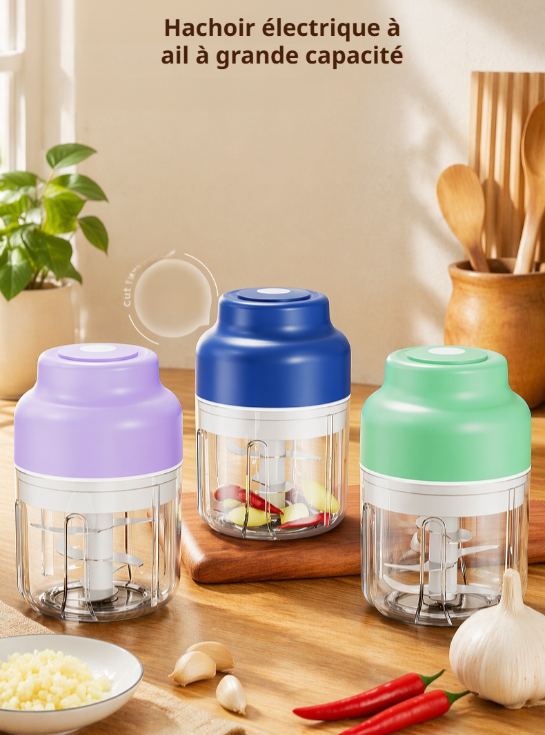 Mini presse-ail électrique sans fil compact pour cuisine