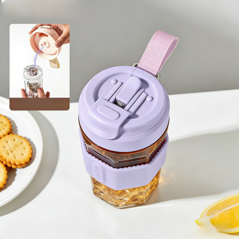 Portable Glass Tea Mug with Magnetic Feature High-end Office Water Cup for Tea Brewing