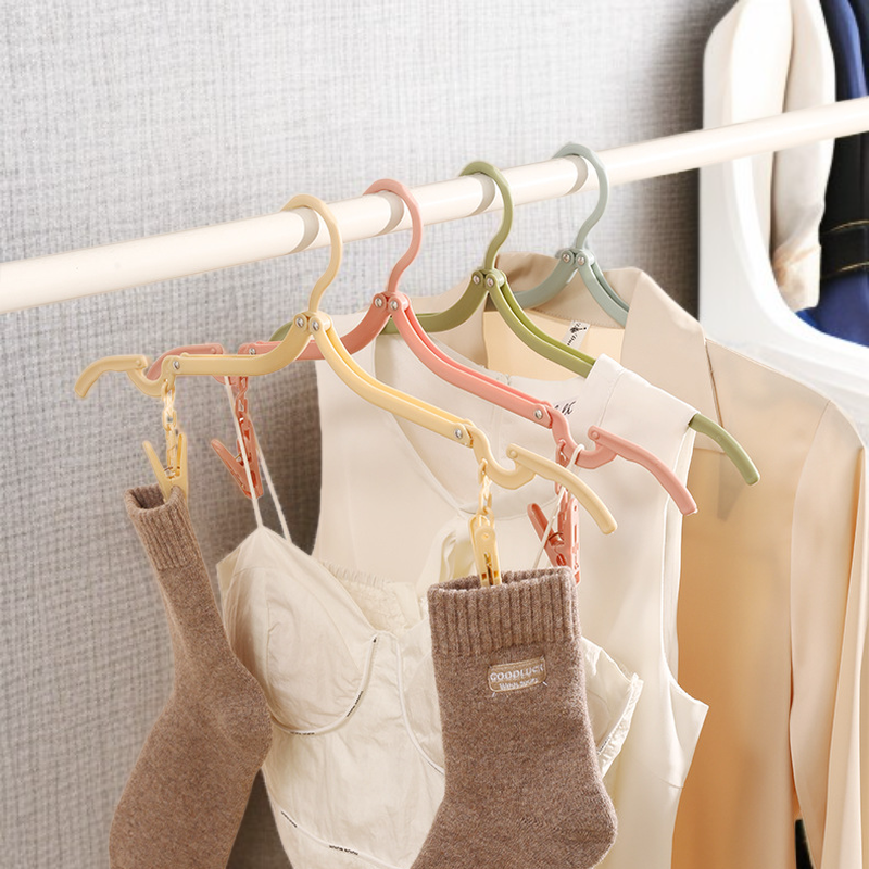 다용도 휴대용 접이식 옷걸이 여행 옷걸이 집게 다용도 건조 옷걸이 양말 수납 옷걸이