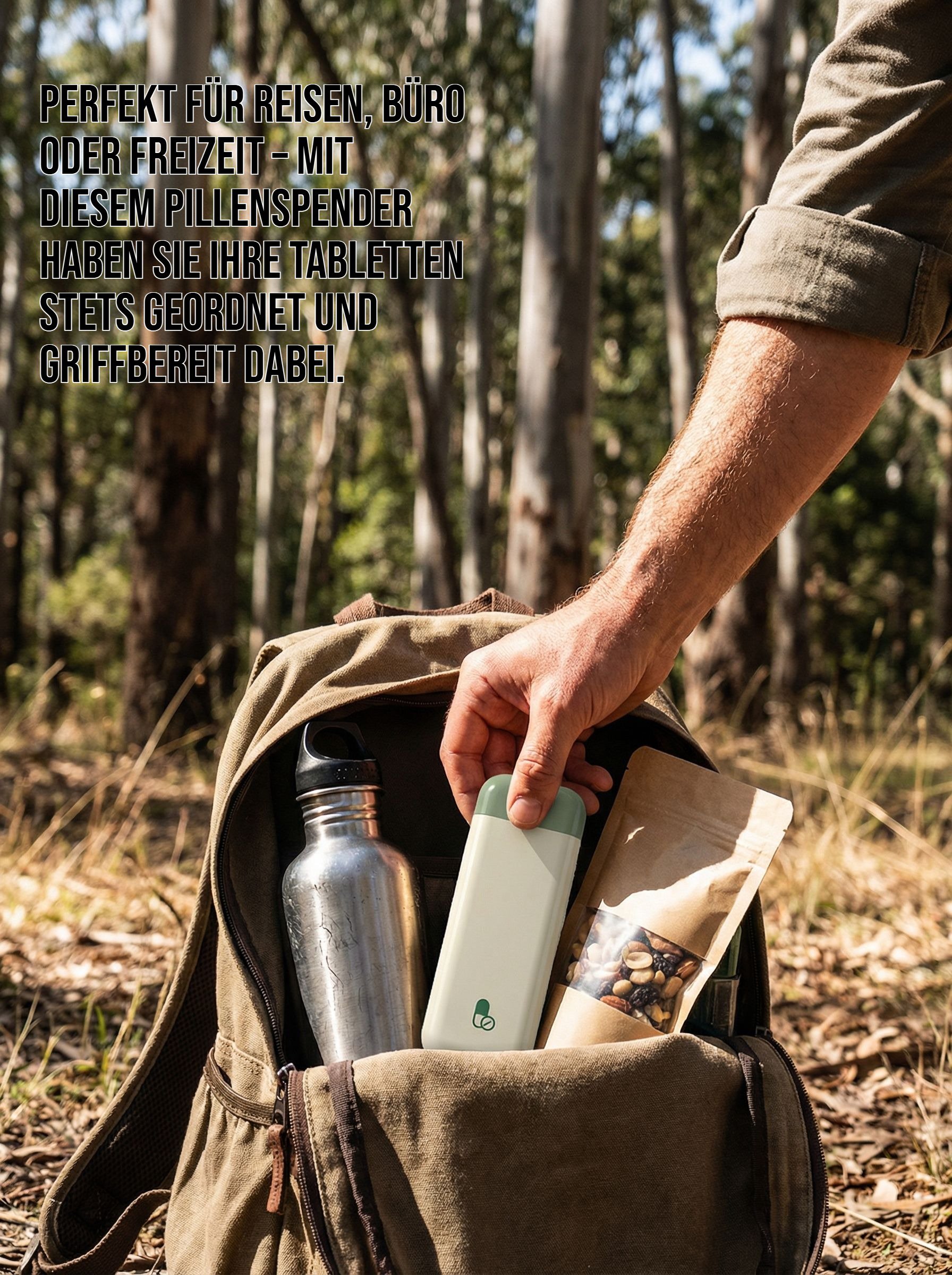 Praktische Tablettendose für Reisen