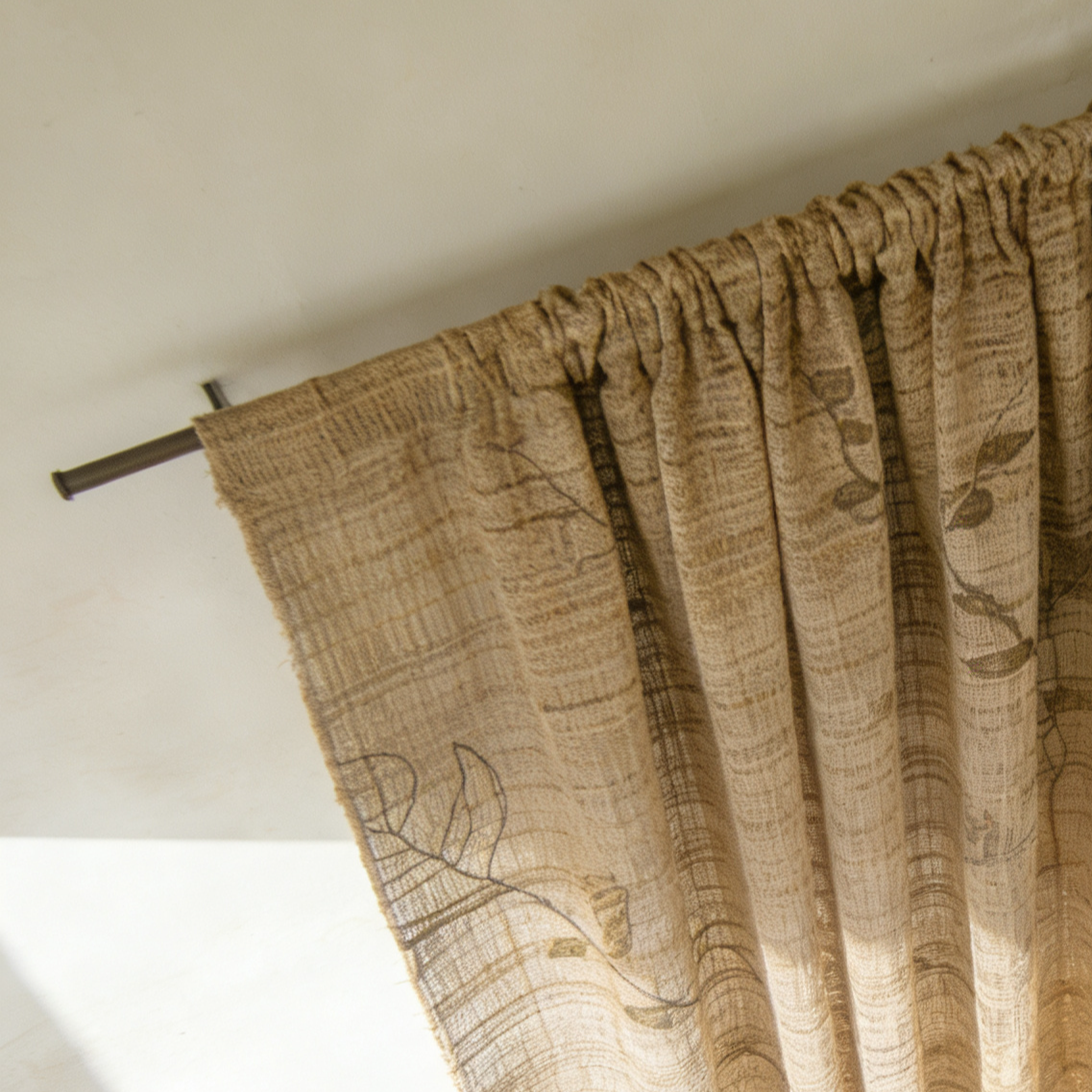 Juego de 2 cortinas hechas a mano de fibra de yute 