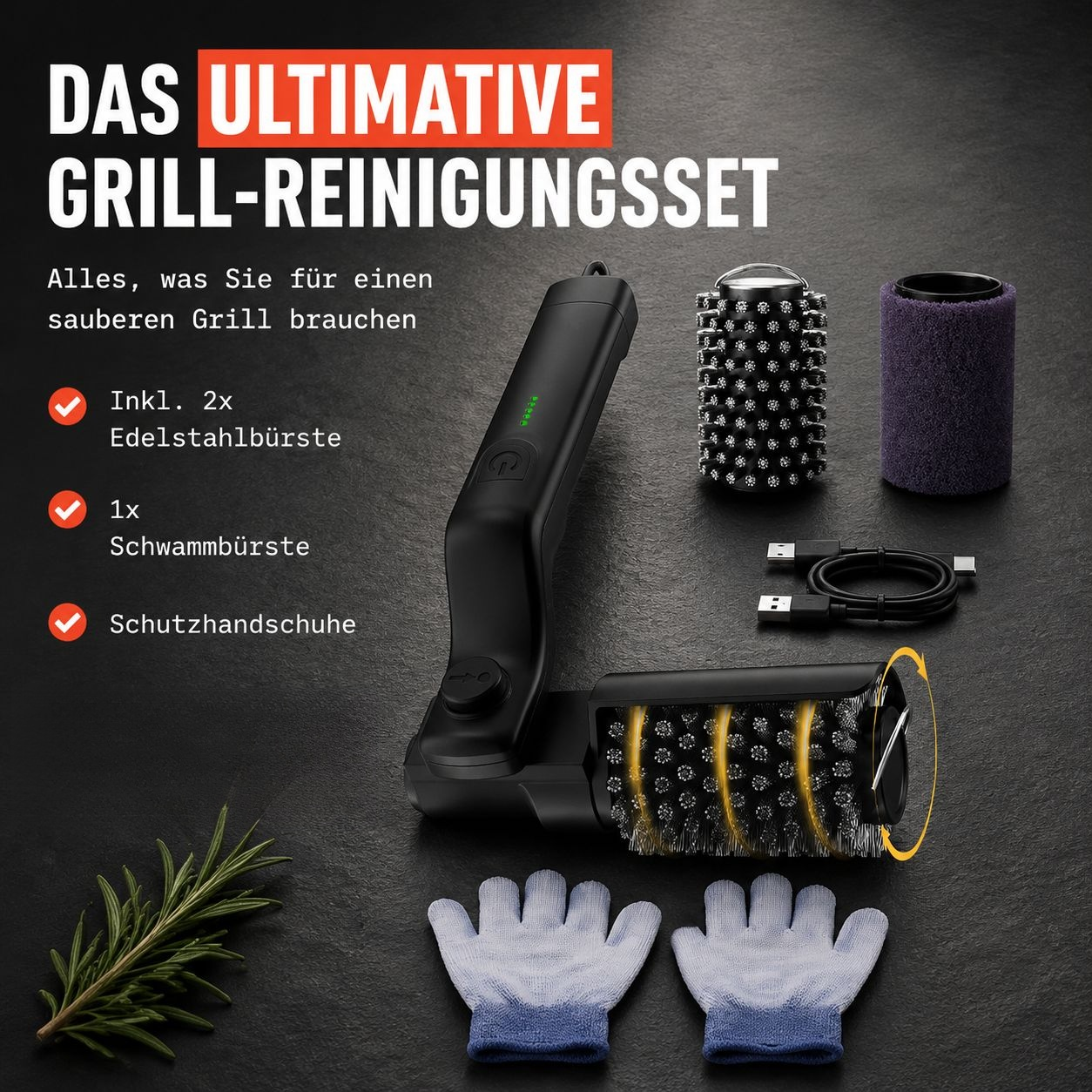 Effiziente elektrische Grillreinigungsbürste für Ölflecken