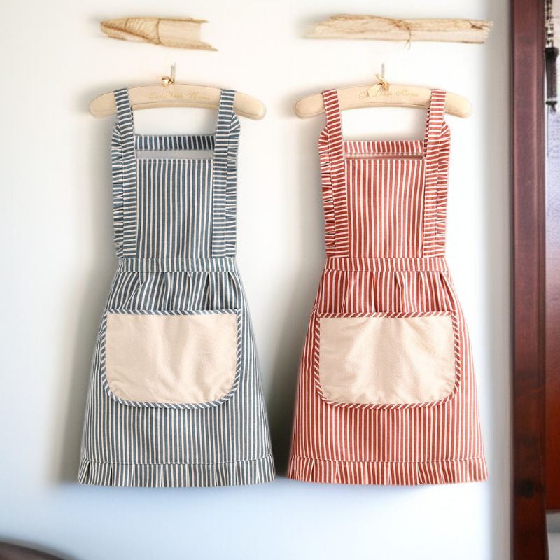 Kitchen household cotton and linen apron for women