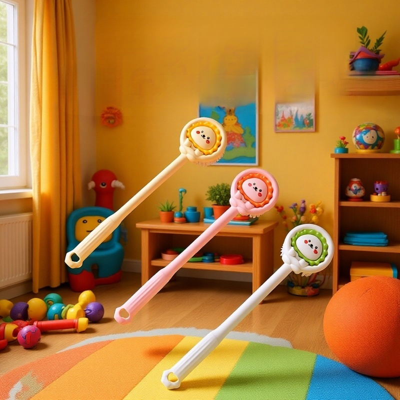 Kinder-Badebürste, Rückenwisch-Artefakt, Baby-Badetuch-Bürste, Rücken-Badebürste, langer Griff, Bade