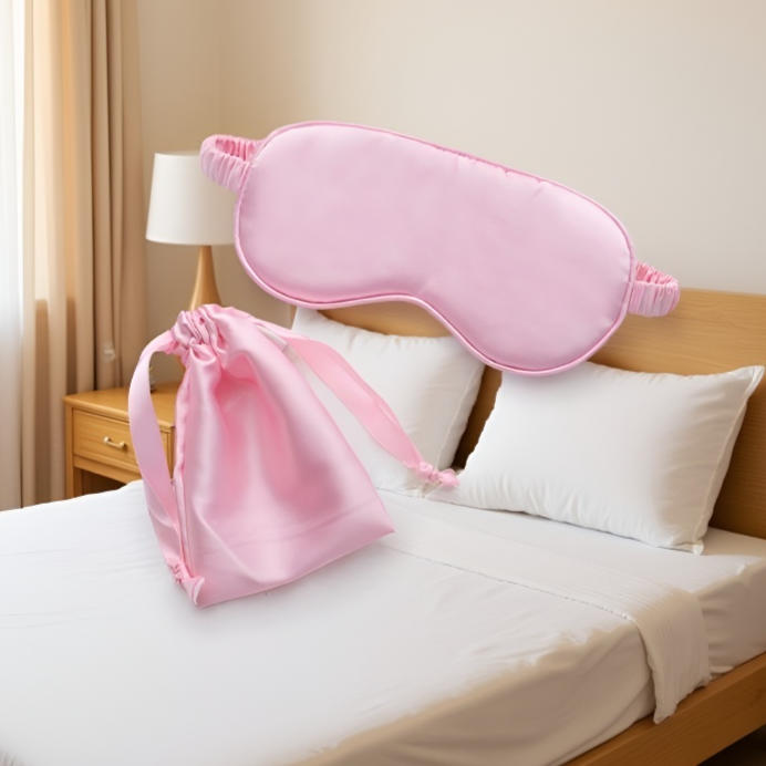 Lehká a skladná maska na spaní s pouzdrem