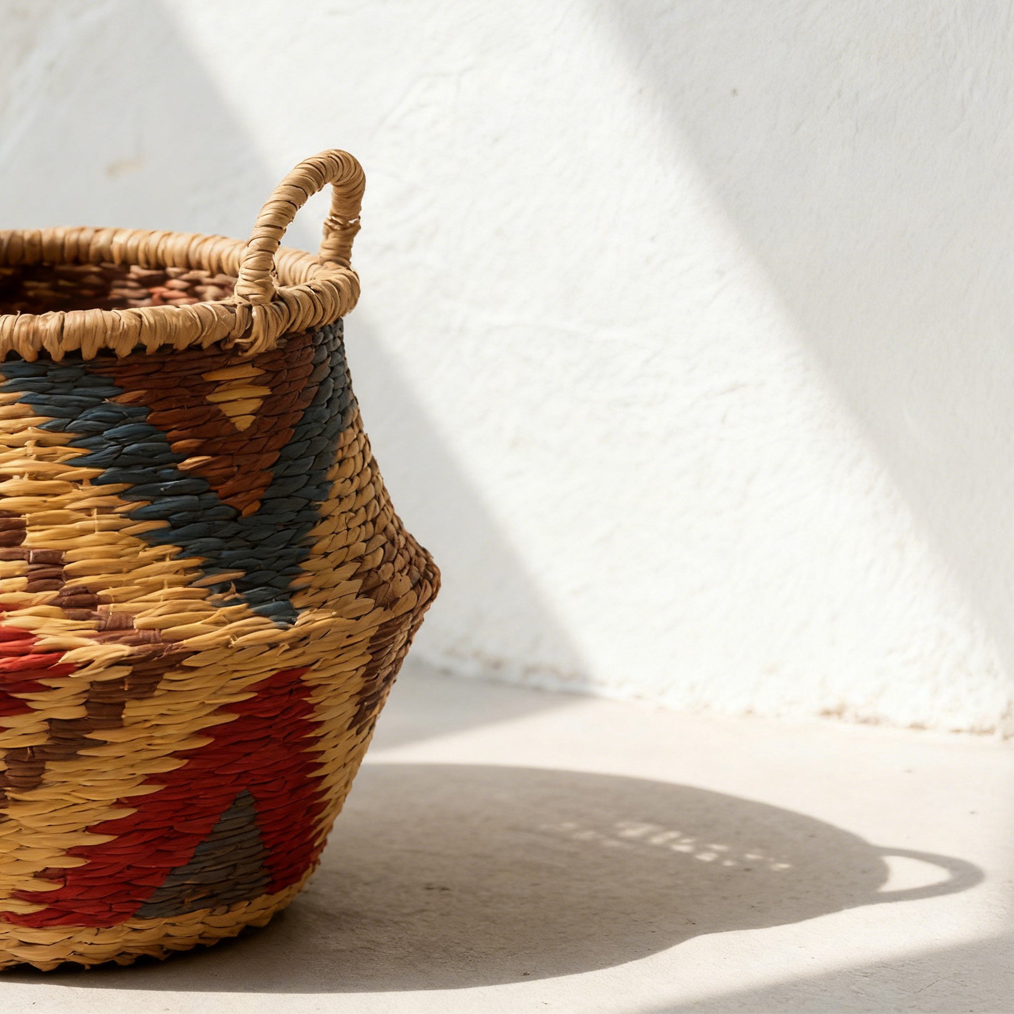 내추럴 라탄 수납 바구니 2개입