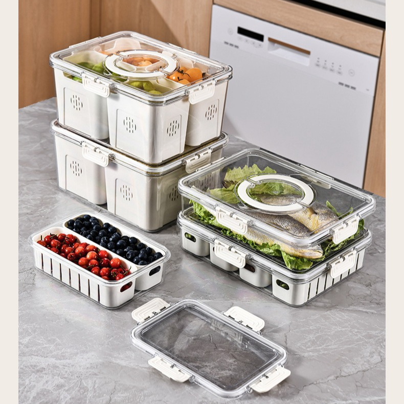 八分割密封冷蔵庫収納ボックス