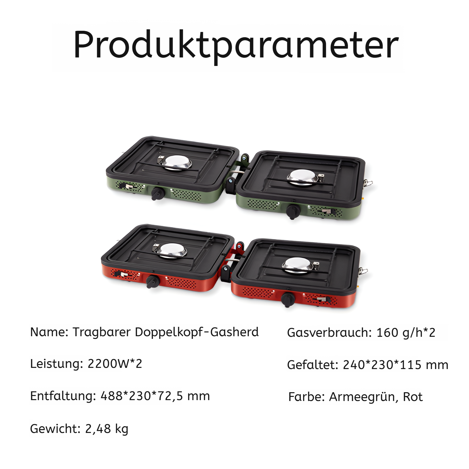 Tragbarer Camping-Gaskocher für Outdoor-Picknicks