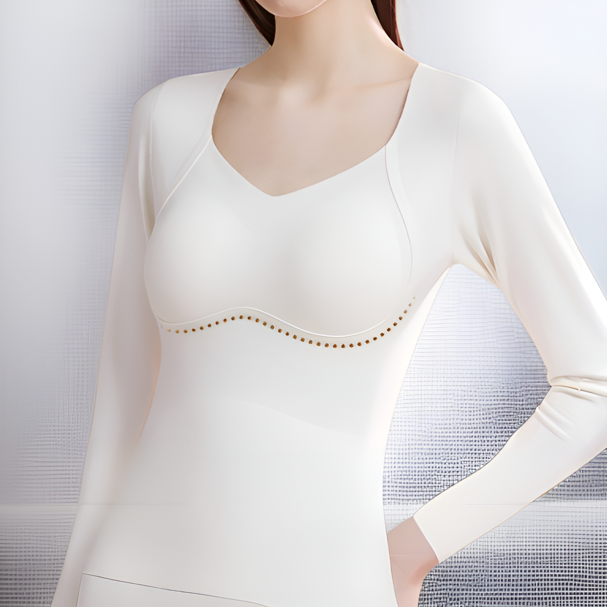 女士帶胸墊發熱保暖打底衫