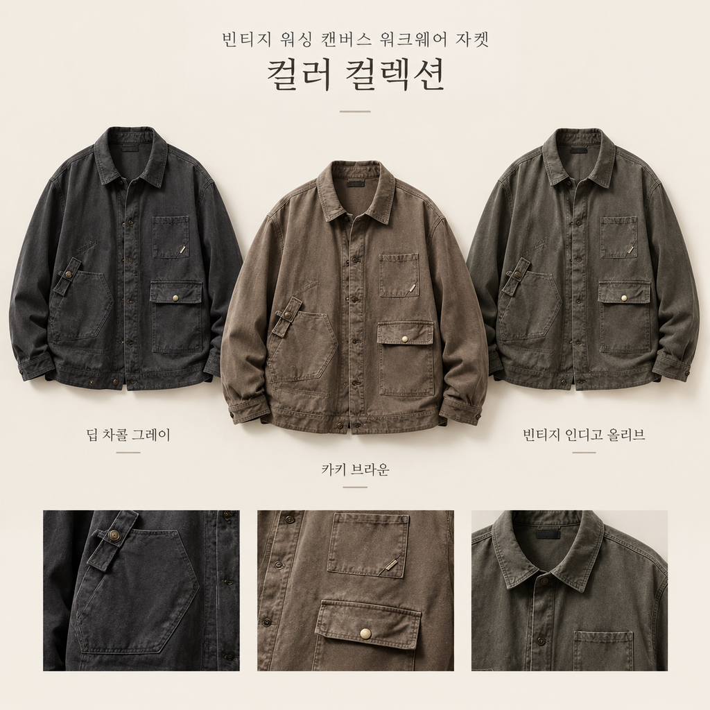 빈티지 스타일 캐주얼 데님 재킷 남성용 봄가을용