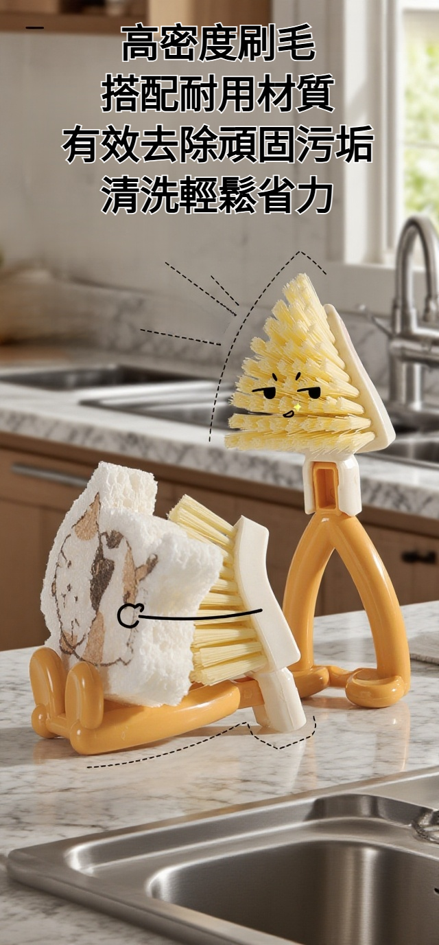 可折疊無死角三角清潔刷產品展示