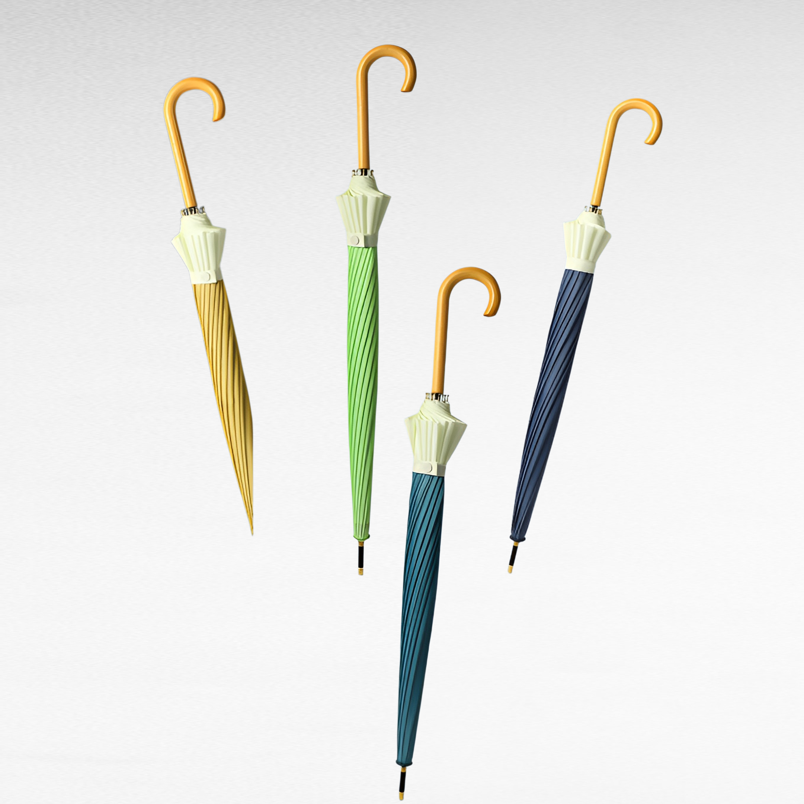 和風小柄プリントロゴ 長いハンドルのストレート傘 晴雨兼用