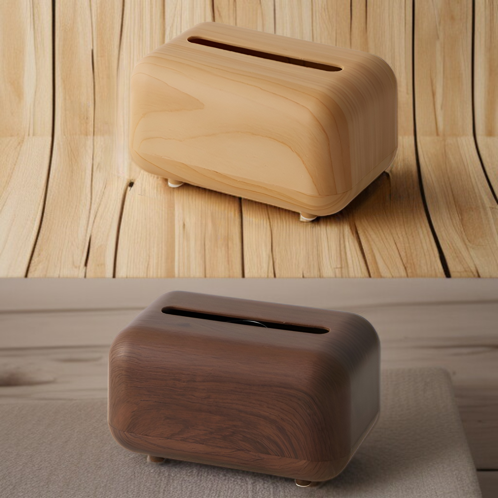 통나무 스타일 홈 데스크탑 냅킨 상자