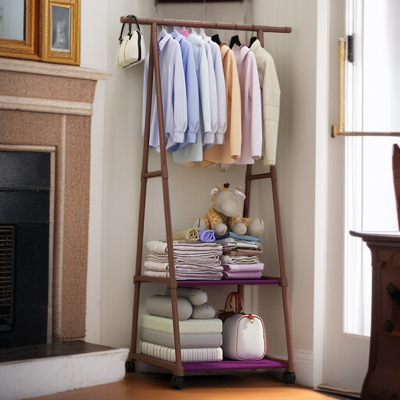 رف ملابس منزلي من الخشب الصلب لغرفة النوم