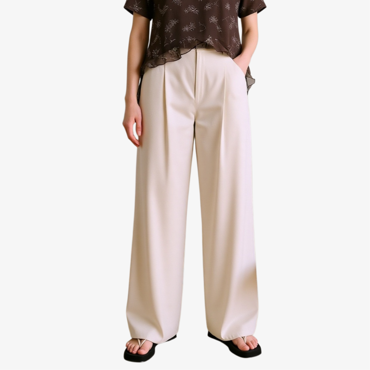 여성 통근 처짐 와이드 팬츠 정장바지 여 슬림 캐주얼 일자 팬츠 와이드 팬츠 여성 캐주얼 처짐 정장바지