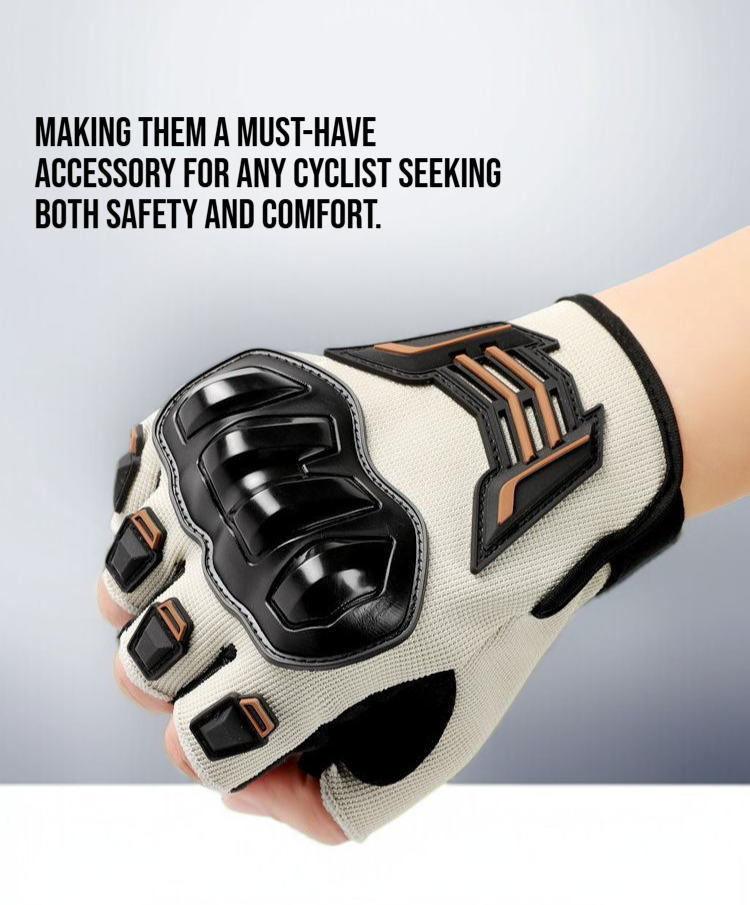 Protective half finger gloves for biking and cycling
