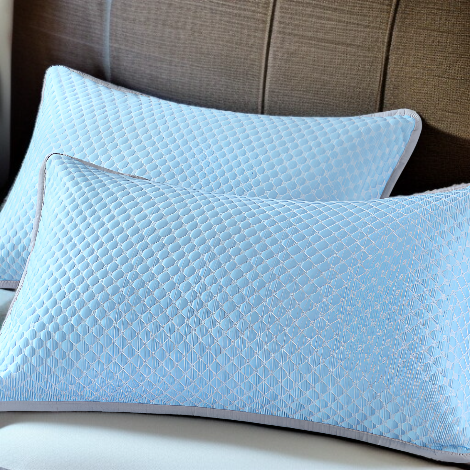 純色真絲枕頭套一對裝