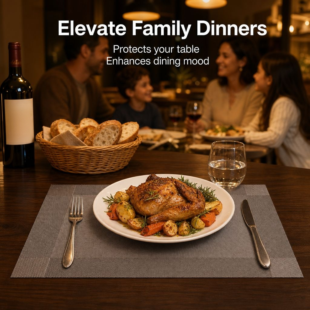 Antibacterial Non-slip Heat-resistant Table Mat, Household Mold-proof Coaster, Woven Dining Placemat