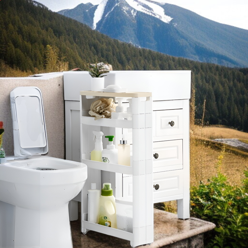 浴室隙間収納ラック サイドキャビネット 浴室トイレ収納ラック 床洗面台収納ラック トイレ多層棚