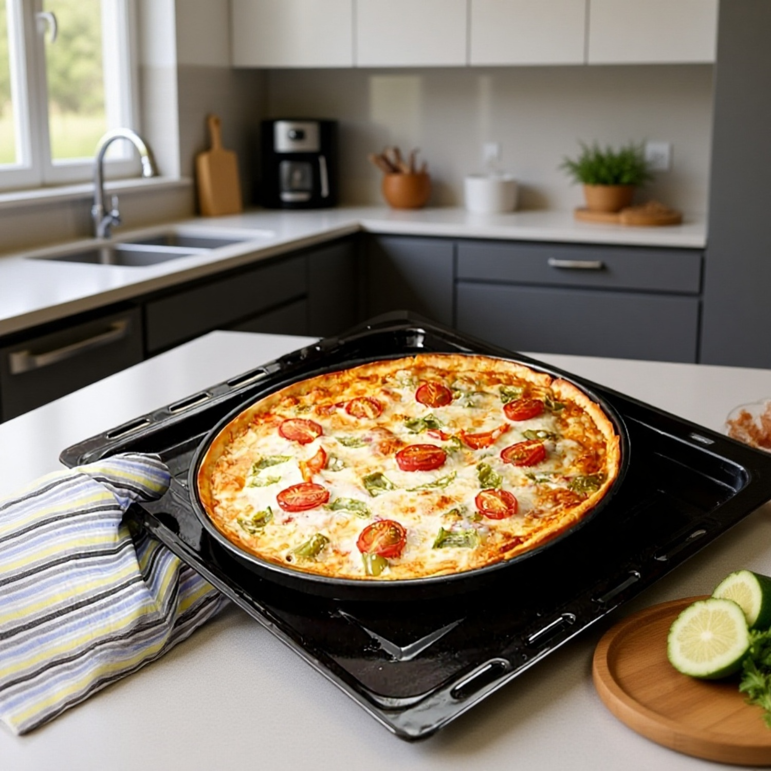 Okrągła nieprzywierająca blacha do pieczenia pizzy