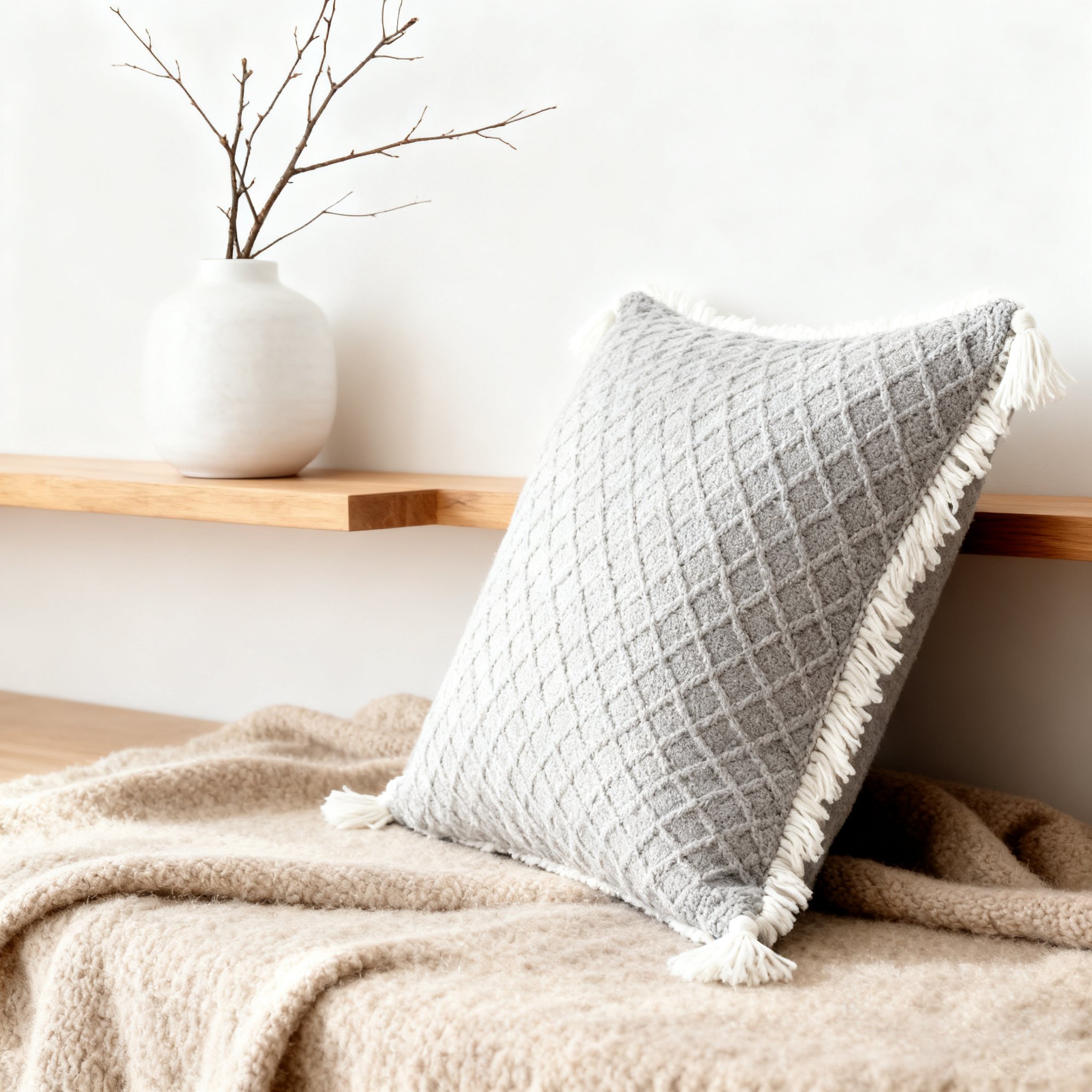 따뜻한 뜨개질 베개