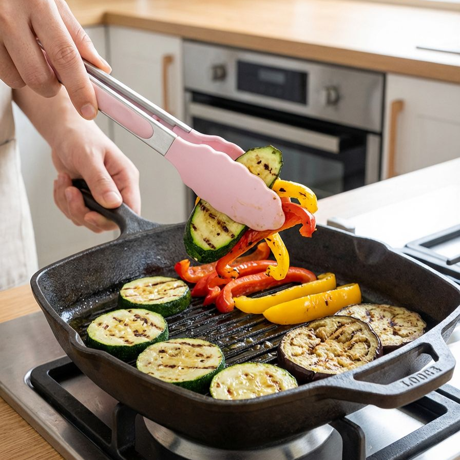 日本の家庭向けシリコンキッチンツールの使用例