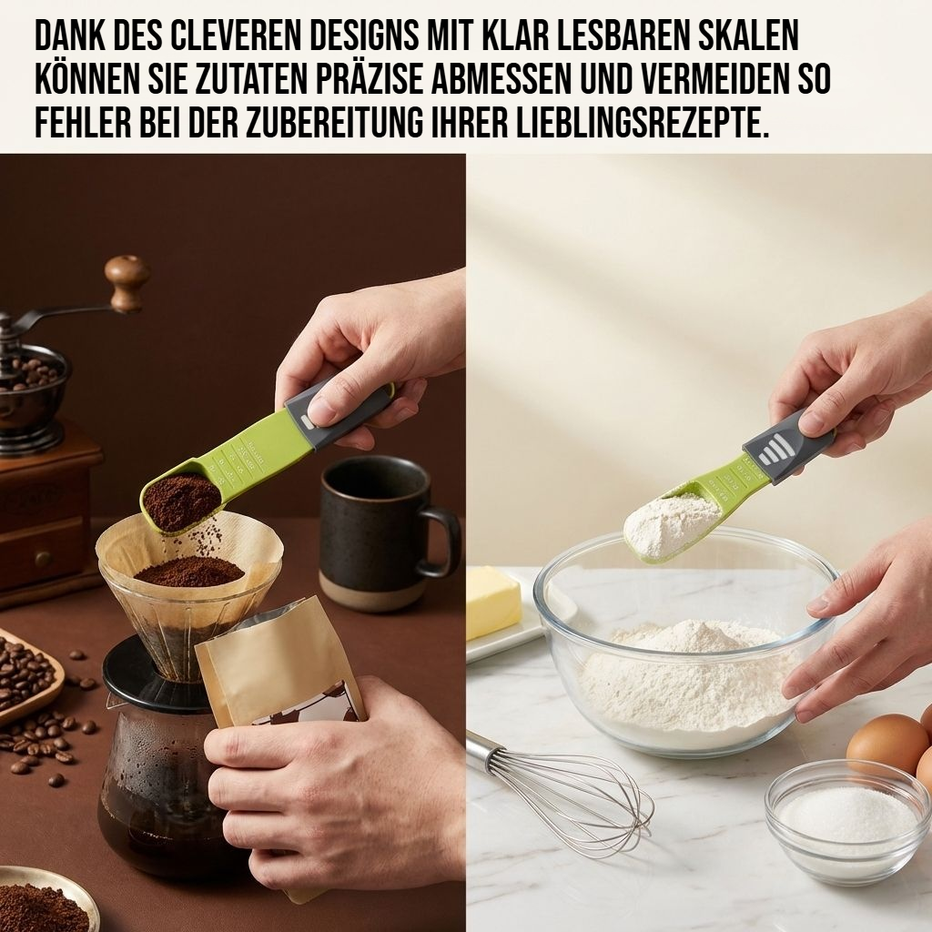 Multifunktionaler Messlöffel für den Haushalt mit neun Ebenen