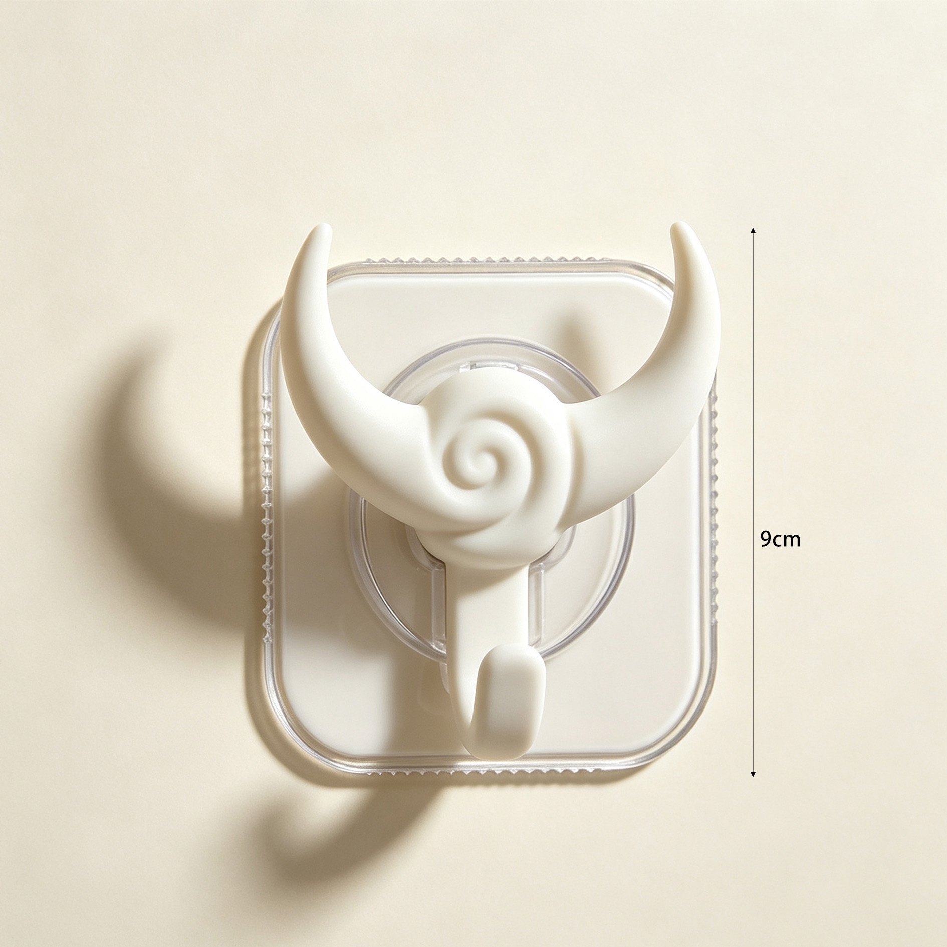 Silver Crescent Moon Swirl Hook in living room