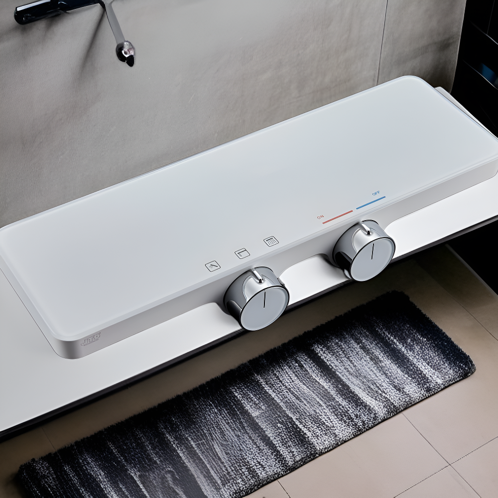 バスルーム用大型棚と銅製蛇口ハンドシャワー