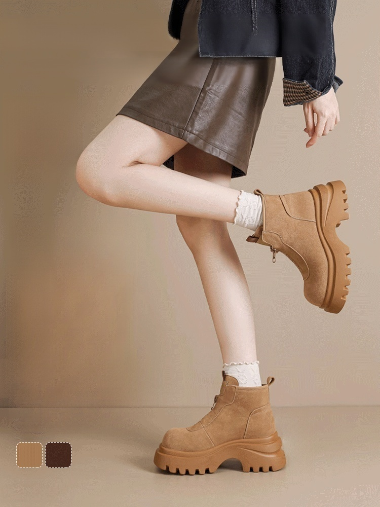 여성 프론트 지퍼 디자인 마틴 부츠