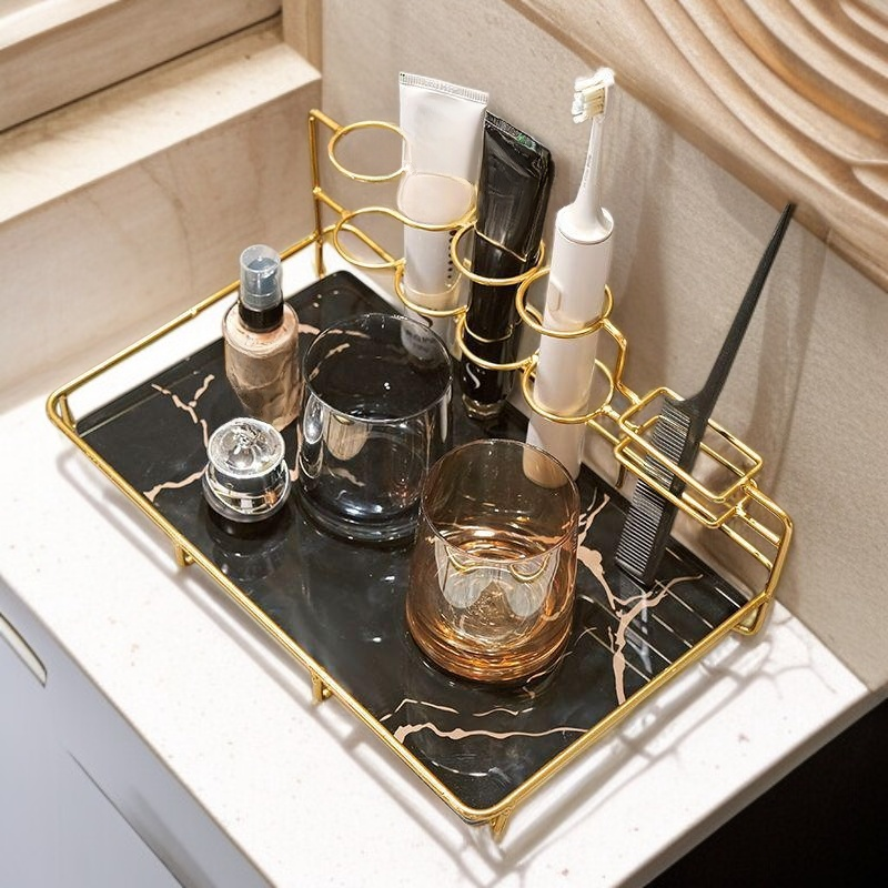 Bathroom Electric Toothbrush Organizer with Mouthwash Cup Set