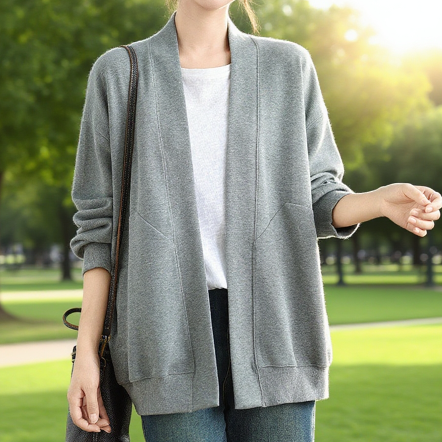 여성 심플하고 나른한 스웨터 카디건