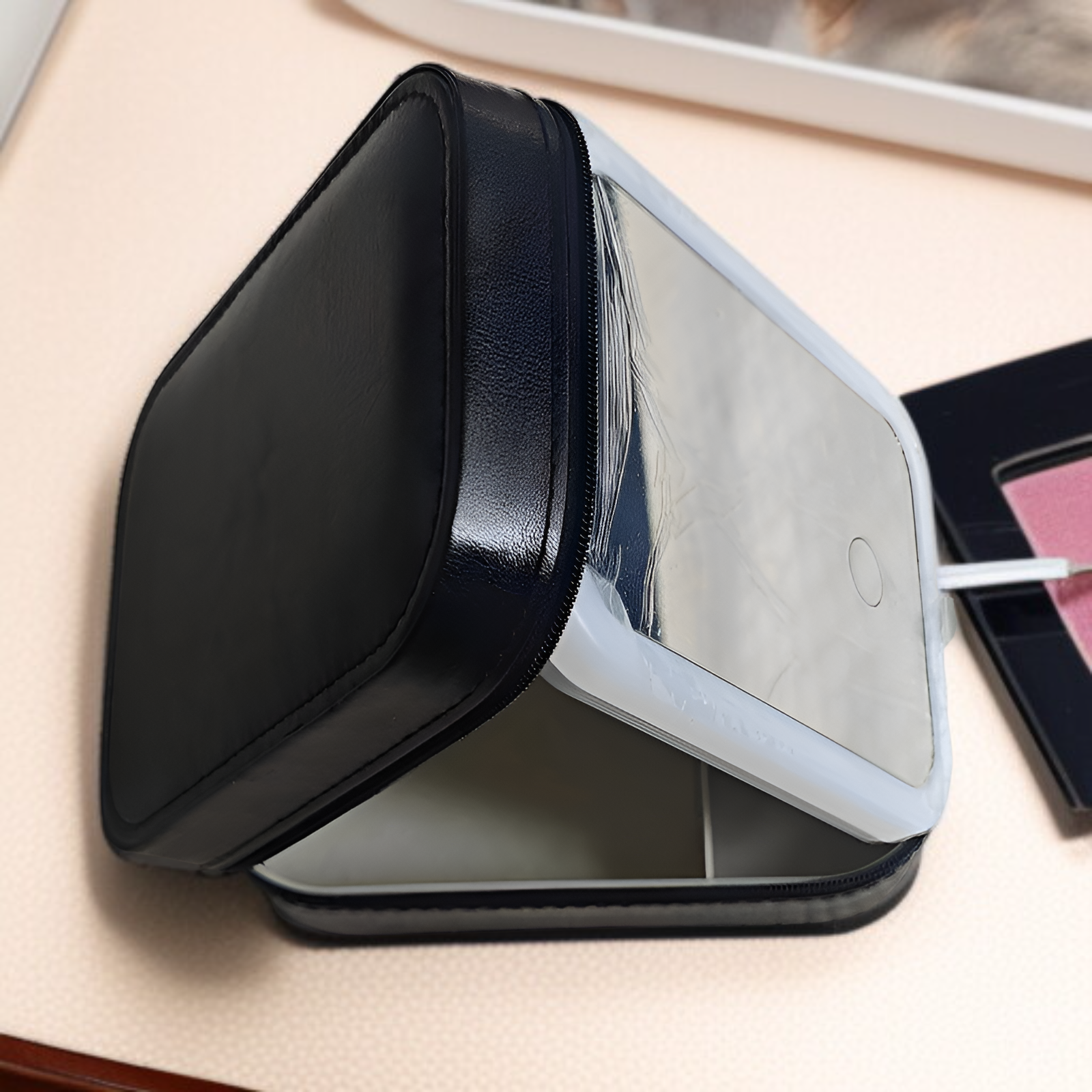 LEDミラーメイクボックス高級ジュエリーボックス収納ボックス