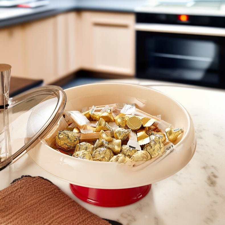 비주얼 라이트 럭셔리 거실 장식 과일 접시 하이 발 대용량 과일 접시 크림 캔디 간식 용기