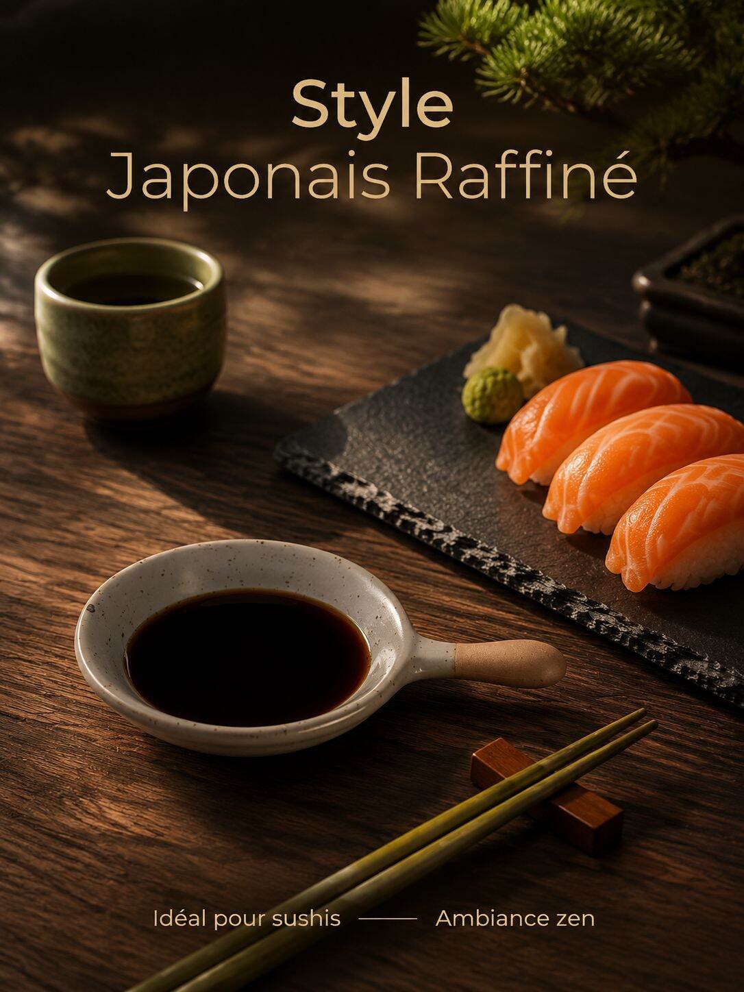 Coupelle à tremper en céramique artisanale, avec poignée, style japonais, pour sauce soja
