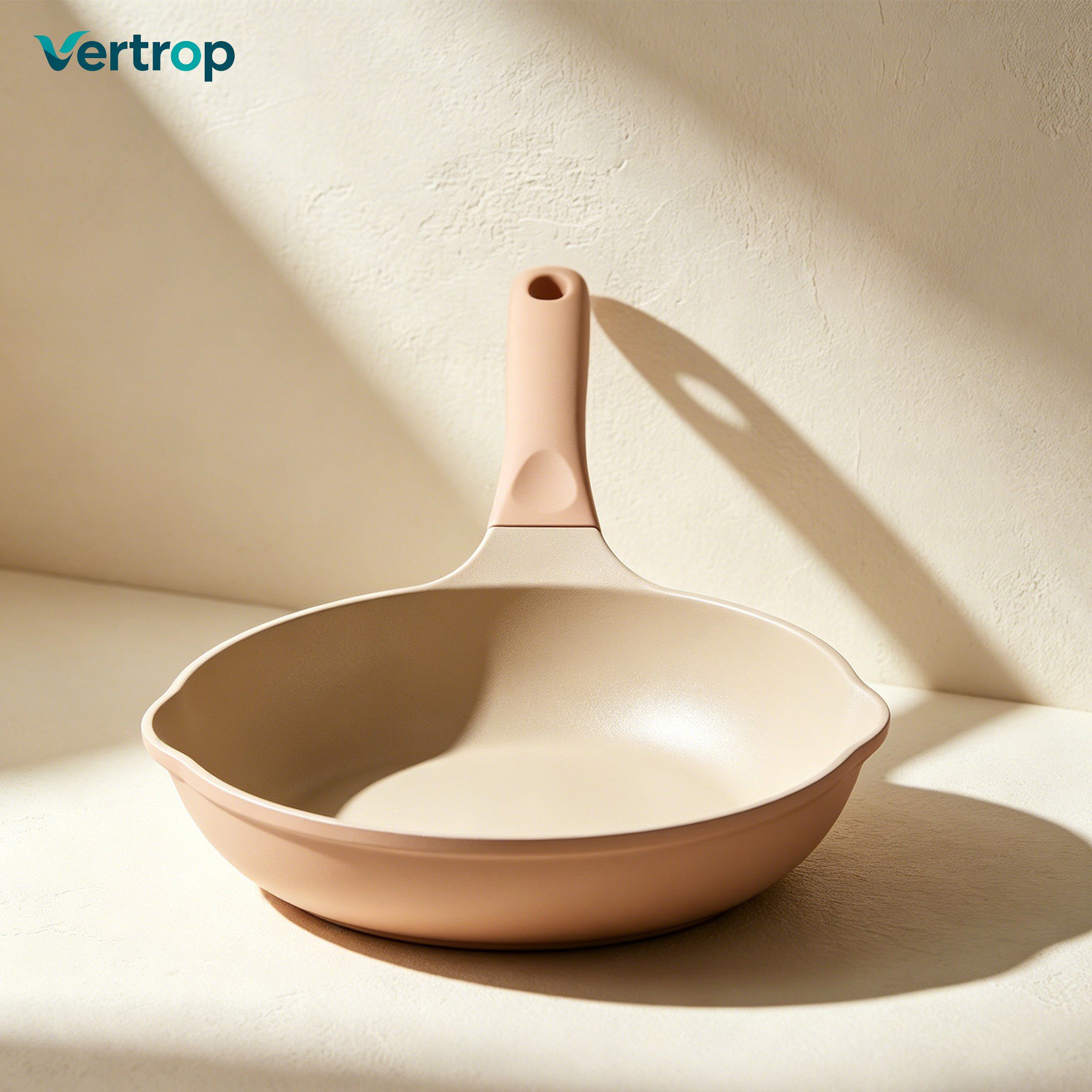 Durable non-stick frying pan surface close-up