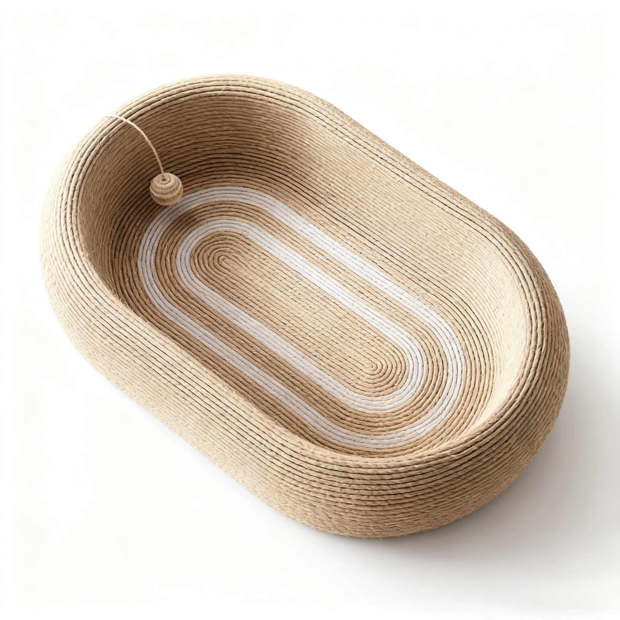 丈夫な麻ロープを使用したサイザル麻の猫用爪とぎポストと猫用ベッド