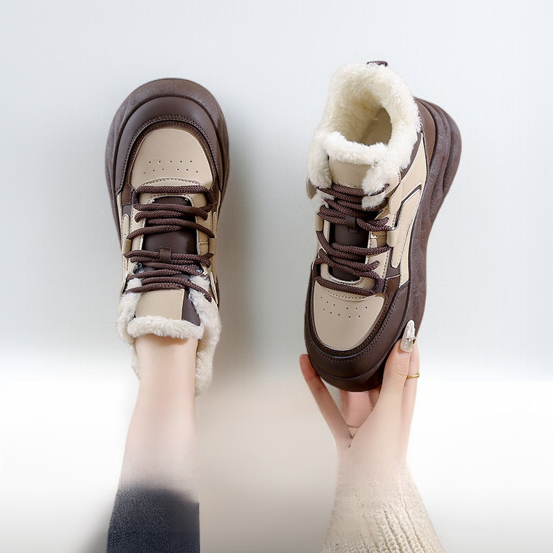 韓国風の暖かいハイカットブーツ