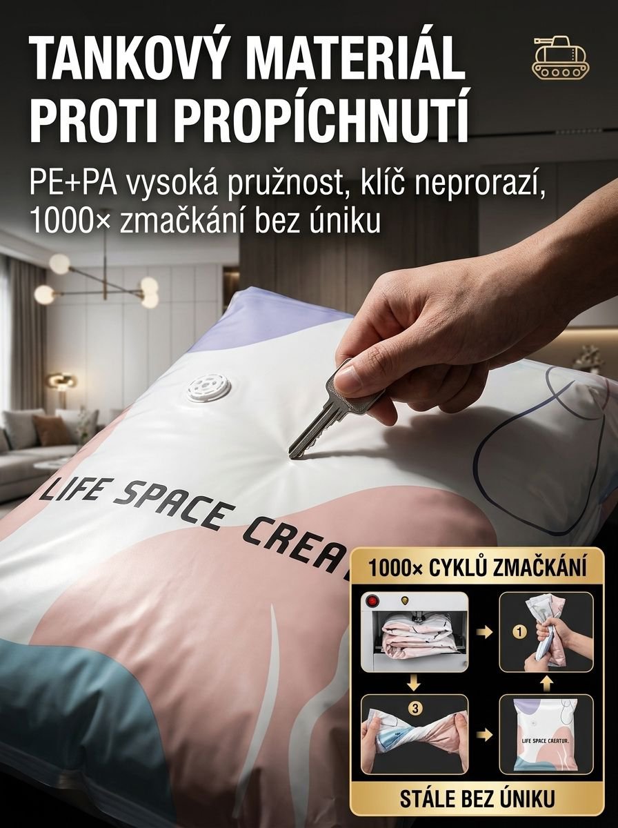 Lehký vakuový kompresní úložný vak není potřeba pumpa