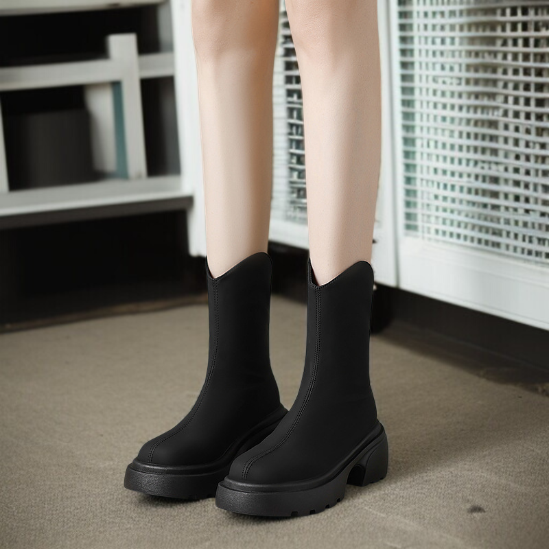 앵클부츠 여성 패션 워커 통굽 통굽 워커