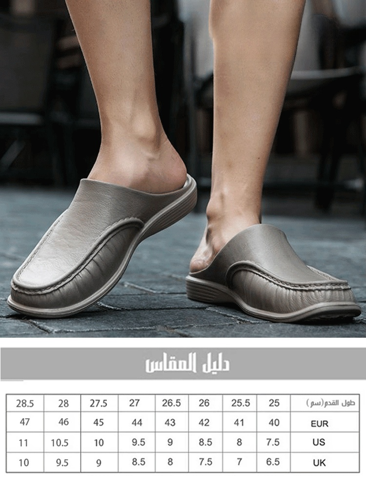 صندل كاجوال جلدي إيطالي مضاد لرائحة القدم للرجال