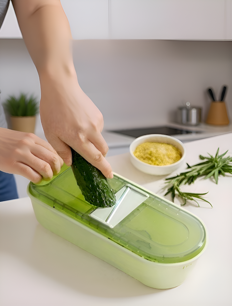 슬라이서를 이용한 감자튀김 재료 준비