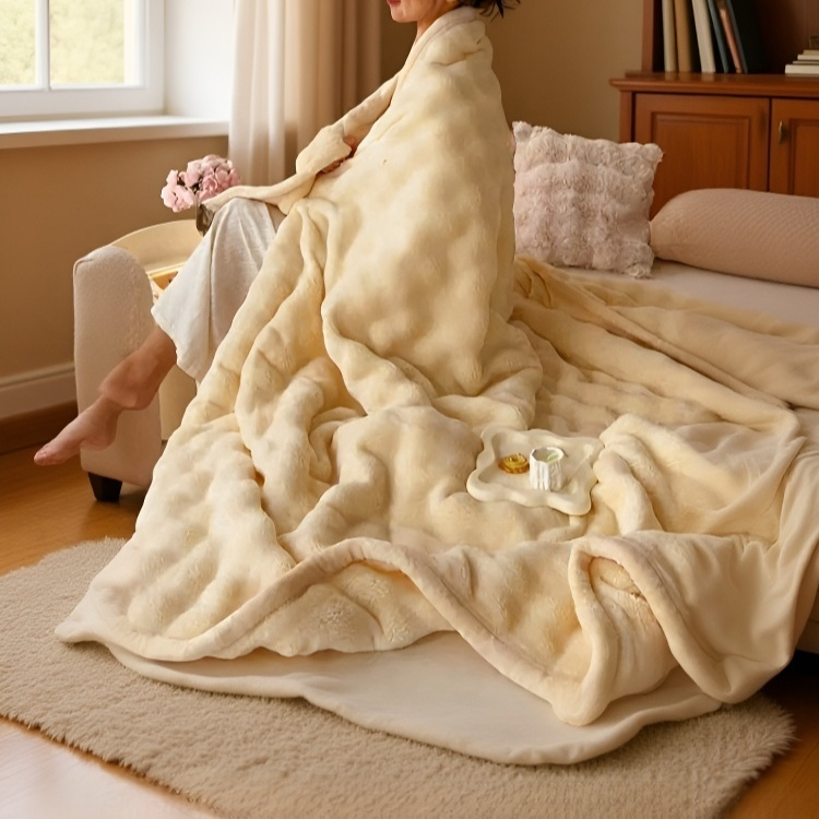 겨울철 따뜻하게 감싸주는 토끼털 담요