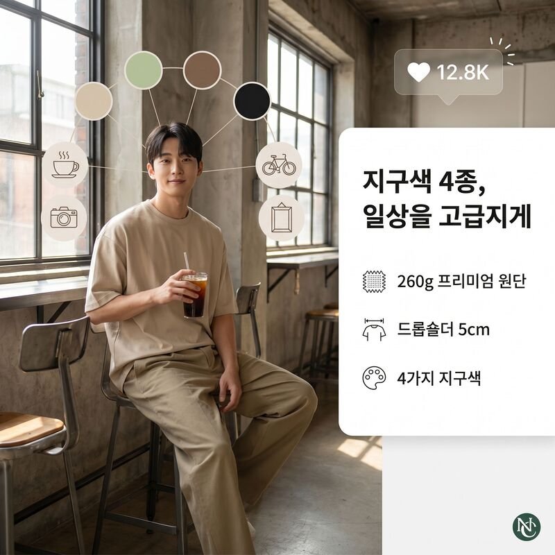 남성 트렌디 반팔티셔츠 순면 메인 아일랜드 프린트 스트리트 스타일